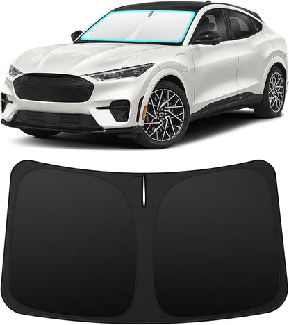 INSAUTO Custom Fit Windshield Sun Shade Accessories for Ford Mustang Mach-E 2021-2026, Foldable Front Window Sunshade, UV & Heat Reflector, Keeps Interior Cool, Includes Storage Bag