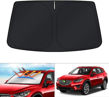 KUST Windshield Sun Shade for 2013-2016 Mazda CX5 Accessories, Custom Fit CX-5 Front Window Sunshade Sun Visor Protector Foldable Blocks UV Rays Keep Your Car Cooler