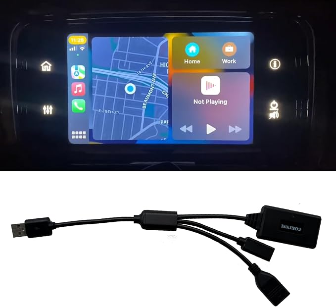Motorcycle wired CarPlay adapter compatible with 2019-2023 Street Glide CVO, 2020-2023 Indian Road Master, and 2018-2023 Gold Wing GL1800/F6B automatic connection.Not compatible with iPhones after 15.