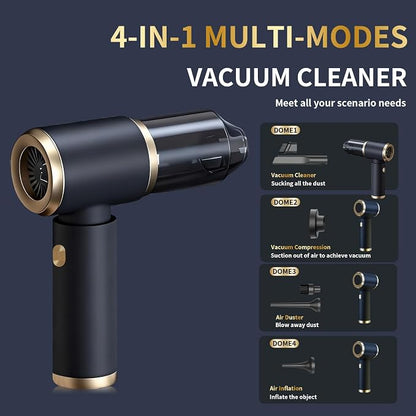 Handheld Car Vacuum Portable Cordless, 4 in 1 Handheld Vacuum Cleaner 15000PA High Power Air Blower & Pump & Air Duster, Mini Hand Held Vacuum Rechargeable for Home, Car, Office