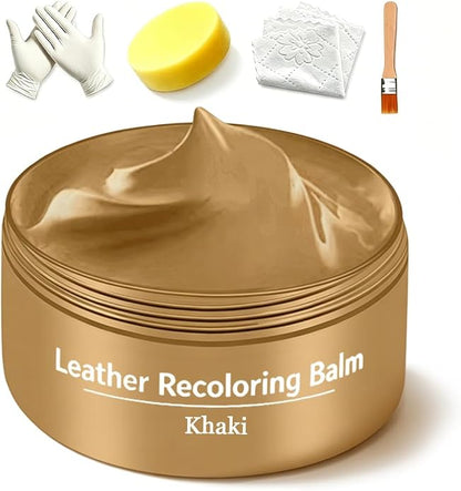 Leather Recoloring Balm, Leather & Vinyl Color Restorer Conditioner – Repairs Faded & Scratched Leather Color