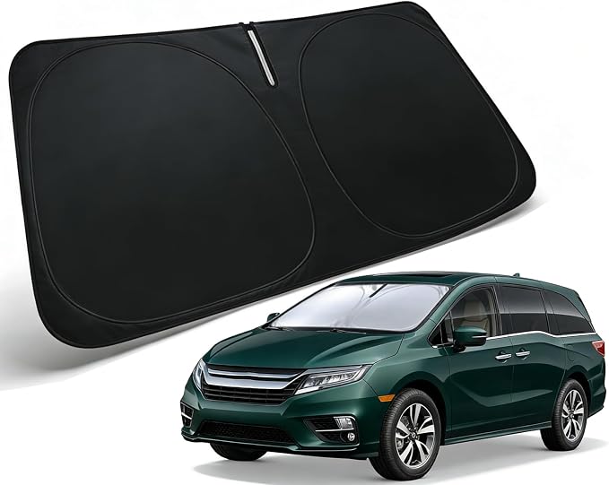 Windshield Sun Shade for Honda Odyssey 2018-2026 (LX, EX, EX-L, Touring, Elite Minivan) Accessories Car Front Window Sun Visor & Heat Shield | 240T Sunshade Protection Blocks UV Rays