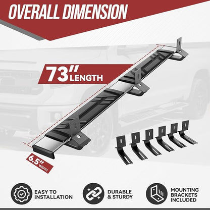 Running Boards Step Bars Compatible with 1999-2014 Chevy Silverado GMC Sierra 1500 2500 3500 Extended Cab, Pair of 73 Inches, 350 LBS Capacity, Anti-Slip Cover