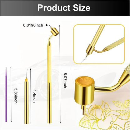100PCS 0.5 mm Touch Up Paint Brushes, Fine Line Fluid Writer Paint Applicator Pen Disposable Micro Applicators, Detailing Fluid Writer Tool Kit for Rock Chips and Scratch Repair