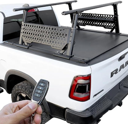 Syneticusa ER Power Retract Hard Tonneau Cover+R1 Rack+Molle Panels Fits 2004-2026 Ford F-150 5.5' (67”) (incl. Raptor/Lightning) Truck Bed Retractable