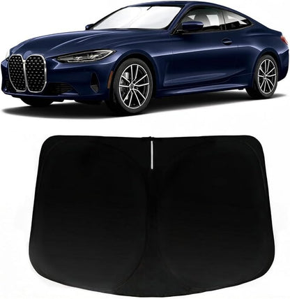 Windshield Sun Shade for 2021-2026 BMW 4 Series 430i 440i i4 m4, Car Front Window Sunshade with 240T Sun Visor Protector Blocks UV Rays Heat Sun Shield Accessories