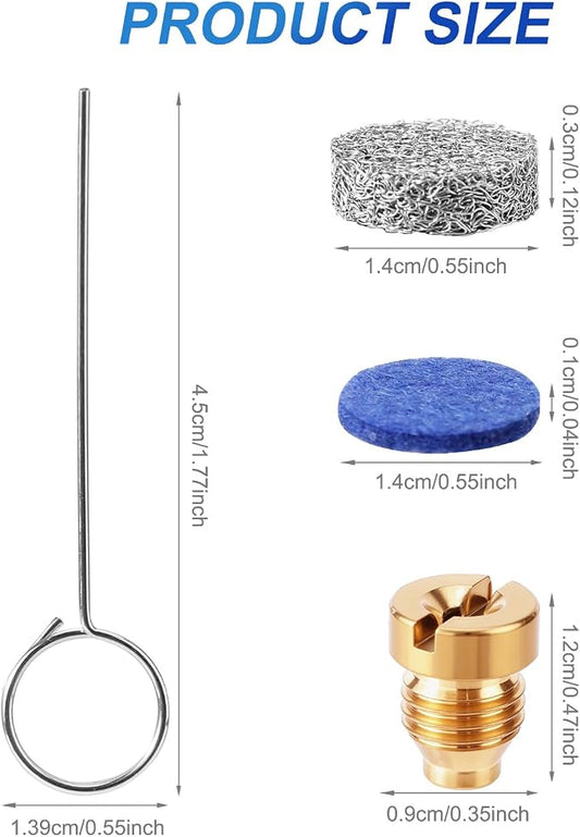 Lyreh 2 Sets 1.1 mm Foam Cannon Orifice Tips Kits, Stainless Steel Premium 0.04in Cannon Orifice Nozzles and Maker Filter Meshes Kit Practical Accessories Parts for Snow Foam Lance (3 Layer)