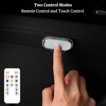 4 PCS Car Led Lights Interior,7 Colors Ambient Lighting Car Interior,USB Rechargeable Car Interior Reading Light,Portable Led Lights for Car