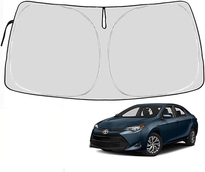 Toyota Corolla Windshield Sun Shade Cover for 2014-2023 Toyota Corolla 4-Layers Front Window Shade 240T Sunshade Sun Visor Protector Foldable Blocks UV Rays (Not for Corolla Cross) (2014–2023 Corolla)