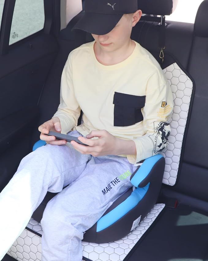 Owleys Set Seat Back Organizer & Car Seat Protector Hexy Waterproof & Non-Slip Protector for Child Car Cushion for Leather and Fabric Seats (White 2 pcs)