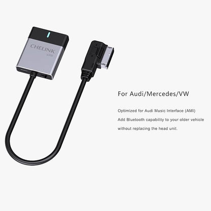 Bluetooth 5.0 Car Adapter for Audi MMI 3G & 2G AMI, Wireless Audio Receiver, Compatible with VW MDI and Mercedes Media Interface