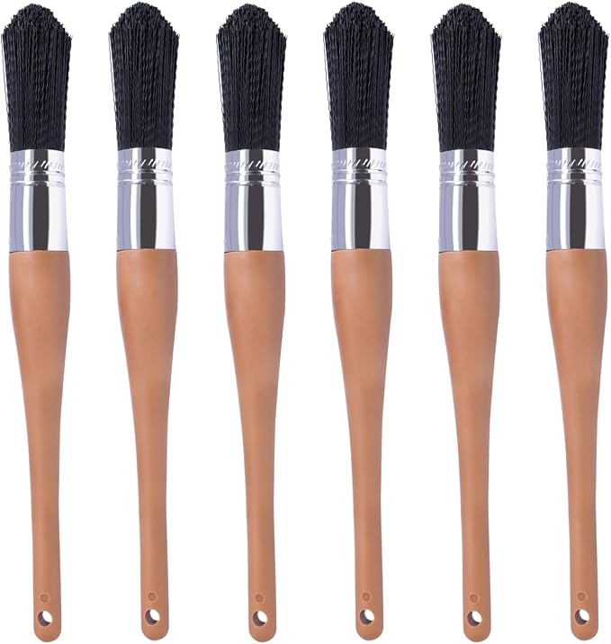 Wesquer Parts Cleaning Brush Home and Auto Use Parts Cleaner Brush Solvent Brush for Cleaning Auto Engine Parts, Clean Motors, Metal Parts, Machinery (Black 6pcs)