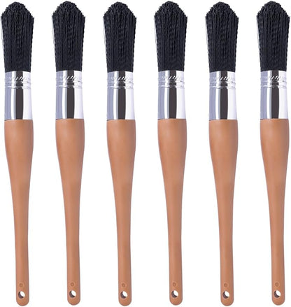 Wesquer Parts Cleaning Brush Home and Auto Use Parts Cleaner Brush Solvent Brush for Cleaning Auto Engine Parts, Clean Motors, Metal Parts, Machinery (Black 6pcs)