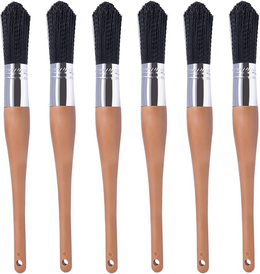 Wesquer Parts Cleaning Brush Home and Auto Use Parts Cleaner Brush Solvent Brush for Cleaning Auto Engine Parts, Clean Motors, Metal Parts, Machinery (Black 6pcs)
