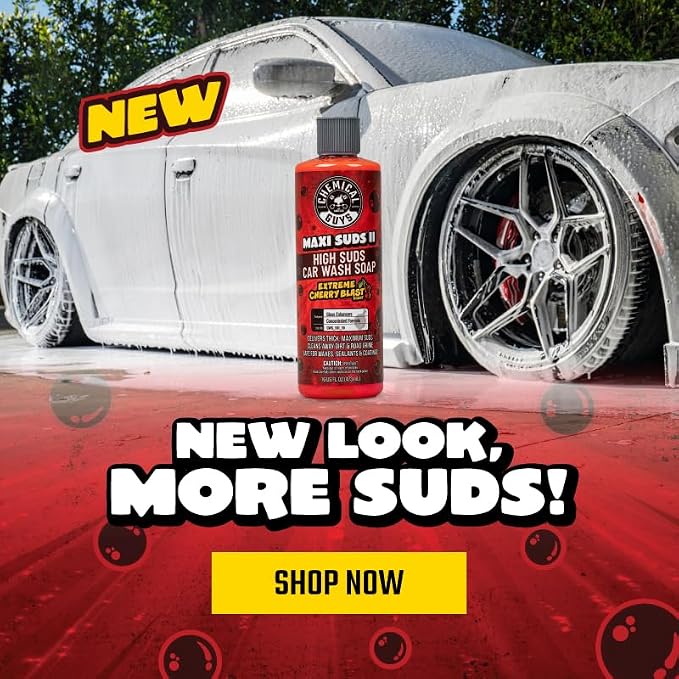 Chemical Guys CWS_101_16 Maxi-Suds II Foaming Car Wash Soap (Works with Foam Cannons, Foam Guns or Bucket Washes) Safe for Cars, Trucks, Motorcycles, RVs & More, 16 fl oz, Cherry Scent