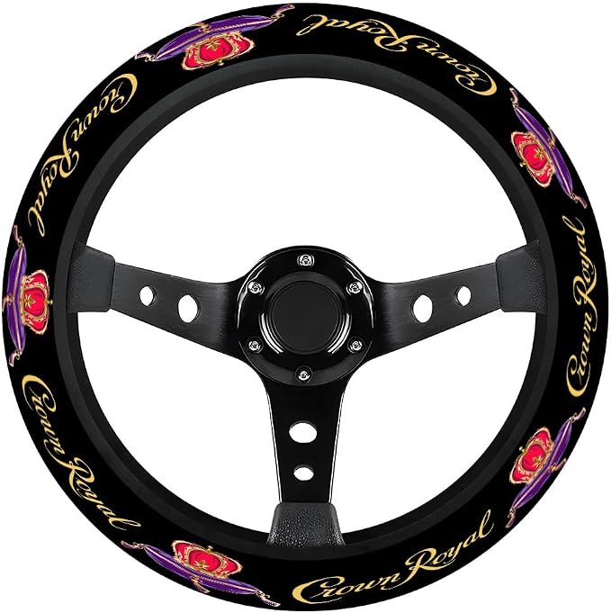 GENANY Royal Whisky Steering Wheel Cover, Non Slip Polyester Car Wheel Protector for Car SUV Truck, Universal 15 Inch