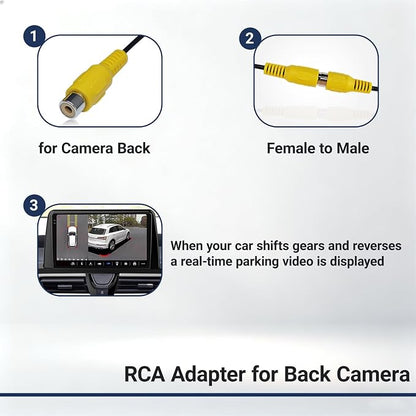 10 Pin Backup Camera Harness Adapter for Android Car Stereo Wiring Harness Connector, Rearview Input Adapter Plug Cable