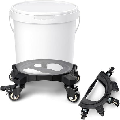 Upgraded Foldable Car Wash Bucket Dolly 5 Gallon with Wheels,360°Rolling Car Wash Buckets Dolly for Washing, Waxing, Removable Bucket Mover,Fits 3.5–5 Gallon Buckets,Supports Up to 265 lbs