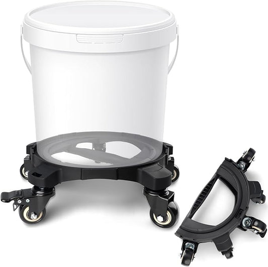 Upgraded Foldable Car Wash Bucket Dolly 5 Gallon with Wheels,360°Rolling Car Wash Buckets Dolly for Washing, Waxing, Removable Bucket Mover,Fits 3.5–5 Gallon Buckets,Supports Up to 265 lbs