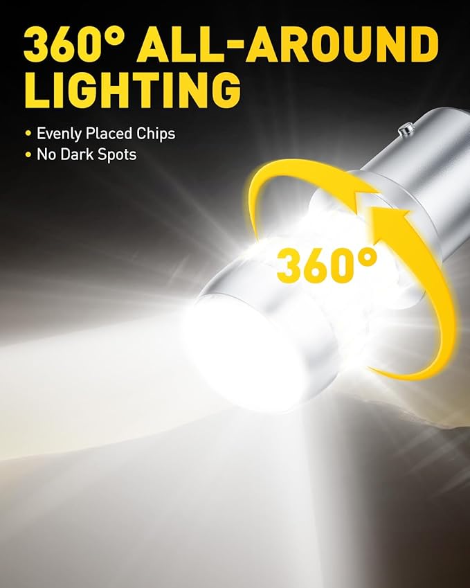 AUXITO 1157 LED Bulb White, Super Bright 2057 2357 7528 BAY15D LED Light Bulbs for Backup Reverse Signal Blinker Tail Parking DRL Brake Lights, 6000K White