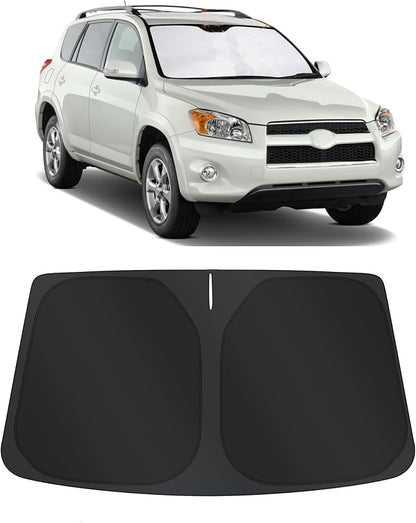 TINGLU Sun Shade for Toyota RAV4 2006-2012 Accessories Windshield Sun Shade Window Shade UV Rays Protection Sun Visor Cover with Steering Wheel Sunshade Storage Bag