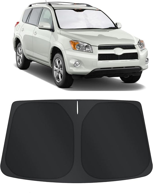 TINGLU Sun Shade for Toyota RAV4 2006-2012 Accessories Windshield Sun Shade Window Shade UV Rays Protection Sun Visor Cover with Steering Wheel Sunshade Storage Bag