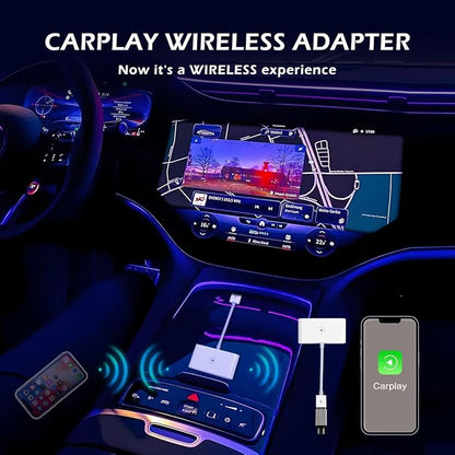 Wireless Carplay Adapter for Apple Carplay Wireless Adapter Convert Wired to Wireless CarPlay Dongle for Wireless Control Plug & Play Fit for Cars from 2015 for iPhone, White