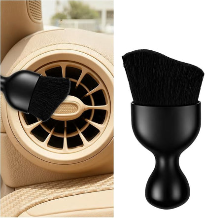 Car Interior Detailing Brush, Curved Soft Bristles Vehicle Removal Dust Collectors, Scratch-Free Automotive Cleaning Tool Accessories, Universal for Truck SUV Sedan (Black)