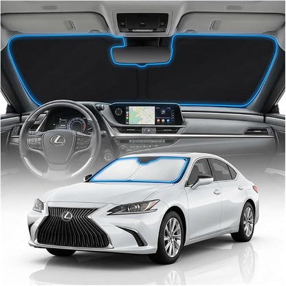 for Lexus ES Sun Shade Windshield Cover - Custom Fit ES ES250 ES300h ES350 Accessories 2019-2025 Sunshade Foldable UV Protection & Heat Shield Sun Visor Accessories