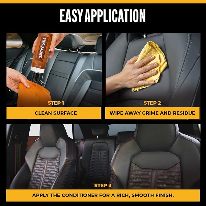 Legendary Leather Cleaner And Conditioner 16oz - Conditions, Cleans, & Protects Car Interior from UV - Multi Use Detailing Kit for Car Seats - Non-Greasy, Restores Leather