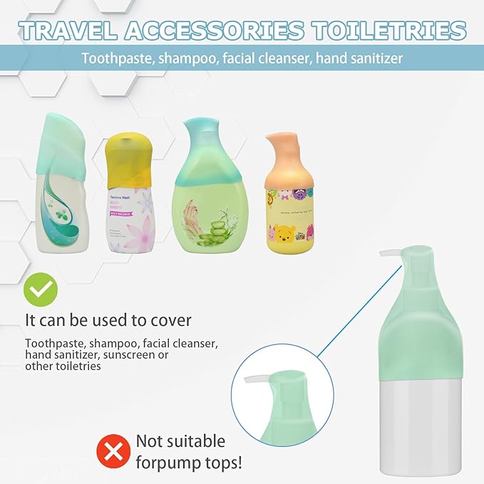 TRANOMOS Silicone Bottle Covers Travel Essentials for Women Men, Beach Vacation Essentials, Travel Size Toiletries Accessories, Cruise Ship Essentials 2026, Must Haves, Leak Proofing