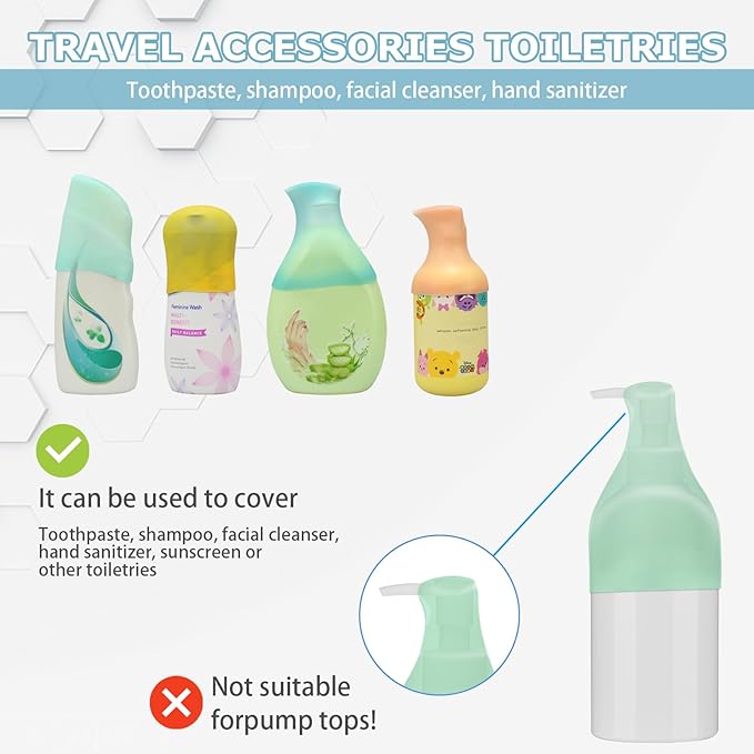 TRANOMOS Silicone Bottle Covers Travel Essentials for Women Men, Beach Vacation Essentials, Travel Size Toiletries Accessories, Cruise Ship Essentials 2026, Must Haves, Leak Proofing