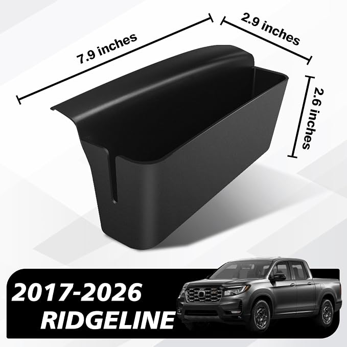 Muslogy for 2017-2024 2025 2026 Ridgeline Center Console Shifter Storage Box ABS Material Console Side Organizer with Stronger Tape Compatible with Honda Ridgeline 2017-2026 (Only Passenger Side)