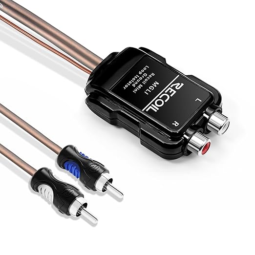 RECOIL MGLI 2-Channel RCA Stereo Ground Loop Noise Isolator Car Amplifier Filter Audio Signals Eliminate