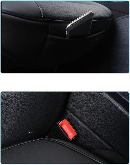 Ultra-Luxury Faux Leather Car Bottom Seat Cover Front Seat Protector Car Seat Cover for Most Four-Door Sedan & SUV,Single Seat Without Backrest 1PCS (W 20.5''× L21''×Thick 0.2'') (3D - Black)