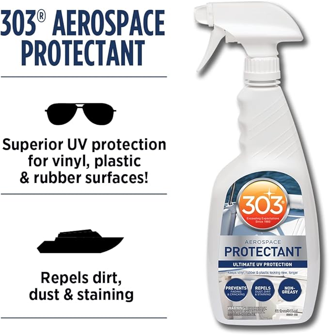 303 Products Aerospace Protectant Size: 32 Oz | Provides UV protection for marine vinyl and surfaces while helping prevent fading, cracking, and staining.