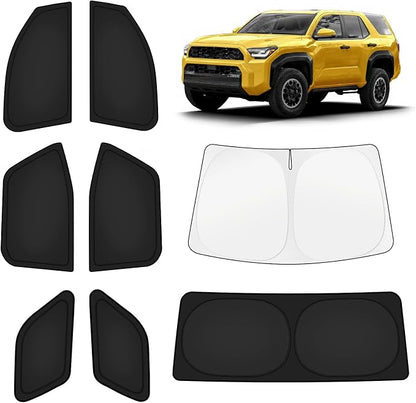 KUST Car Window Shades for Toyota 4Runner 2025-2026 Windshield Sun Shade Side Window Cover UV Block Privacy Protection 4Runner Accessories for Camping Blackout Rear Back Full Set 8PCS