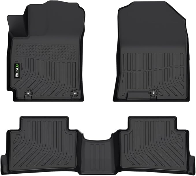 Floor Mats Custom for Hyundai Kona 2018-2023/ Kona N 2022-2023 (No Electric Models) All Weather Protection TPE Heavy Duty Automotive Floor Liners Fits Front& 2nd Row Full Set Accessories, Black