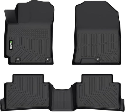 Floor Mats Custom for Hyundai Kona 2018-2023/ Kona N 2022-2023 (No Electric Models) All Weather Protection TPE Heavy Duty Automotive Floor Liners Fits Front& 2nd Row Full Set Accessories, Black