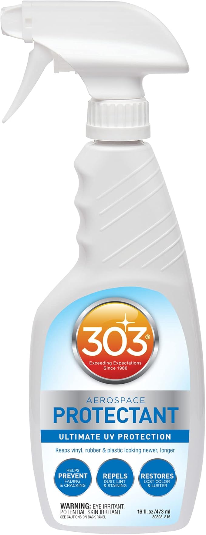 303 Products Aerospace Protectant Spray, UV Protection for Outdoor Surfaces – Protects Vinyl, Plastic & Rubber, Repels Dust & Dirt, Matte Finish, 16 oz