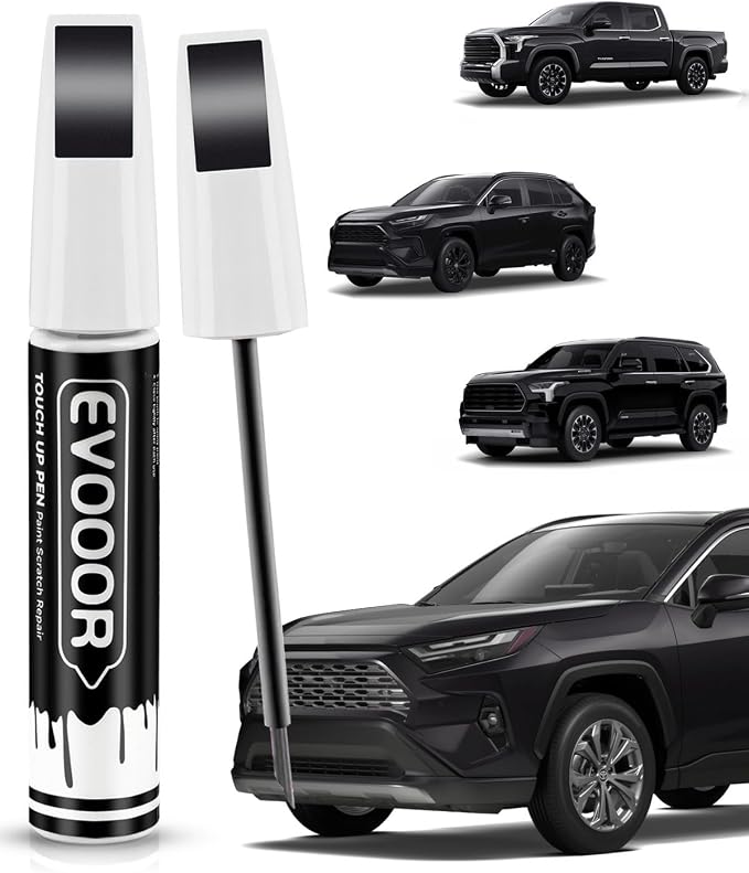 202 Black Touch Up Paint Compatible with Toyota Exact Match 2 in 1 Touch up Paint for Chips and Nicks Repair