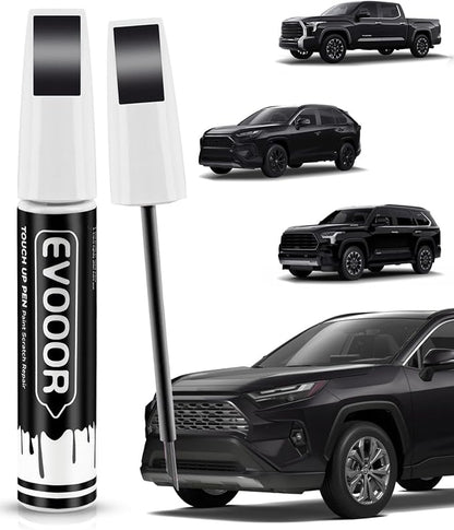 202 Black Touch Up Paint Compatible with Toyota Exact Match 2 in 1 Touch up Paint for Chips and Nicks Repair
