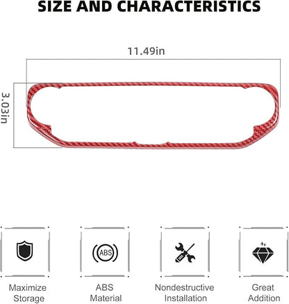 RT-TCZ Air Conditioning Dashboard Center Console Control Trim Panel Cover Interior Accessories Decoration Trim Kit for 2018-2022 Jeep Wrangler JL JLU & Jeep Gladiator JT (Red Carbon Fiber Grain)