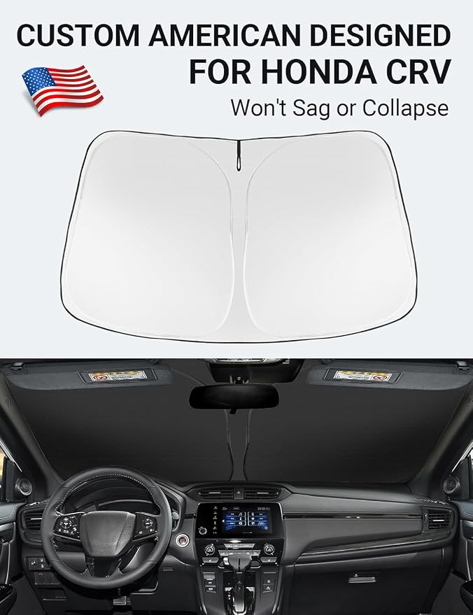 Proadsy 2026 Upgrade Front Windshield Sun Shade Foldable Sunshade Protector Custom Fit 2017-2022 CRV SUV LX EX EX-L EX-L Navi Touring Accessories
