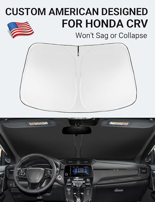 Proadsy 2026 Upgrade Front Windshield Sun Shade Foldable Sunshade Protector Custom Fit 2017-2022 CRV SUV LX EX EX-L EX-L Navi Touring Accessories