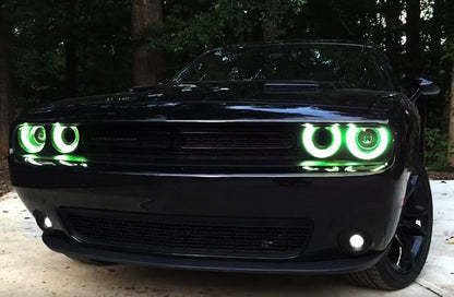 iJDMTOY RGBW Multicolor LED Circuit Board Ambient Lighting Kit Compatible with Dodge 2015-2023 Challenger, Control_By_Smartphone
