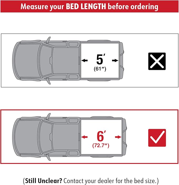 MaxMate Soft Tri-fold Truck Bed Tonneau Cover Compatible with 2019-2023 Ford Ranger | 6' (73") Bed | TCF371067