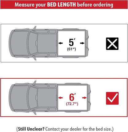 MaxMate Soft Tri-fold Truck Bed Tonneau Cover Compatible with 2019-2023 Ford Ranger | 6' (73") Bed | TCF371067