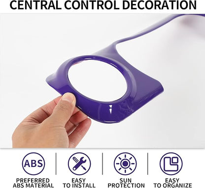 Dashboard Decorative Panel Cover Fit for 2018-2023 Jeep Wrangler JL JLU & Jeep Gladiator JT,Center Console Trim Cover Kit(Purple)