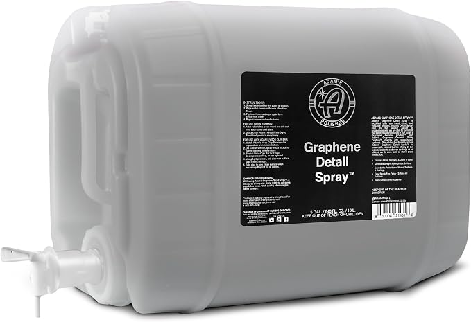 Adam's Polishes Graphene Detail Spray (5 Gallon) - Extend Protection of Waxes, Sealants, & Coatings | Waterless Detailer Spray For Car Detailing|Clay Bar, Drying Aid, Add Ceramic Graphene Protection